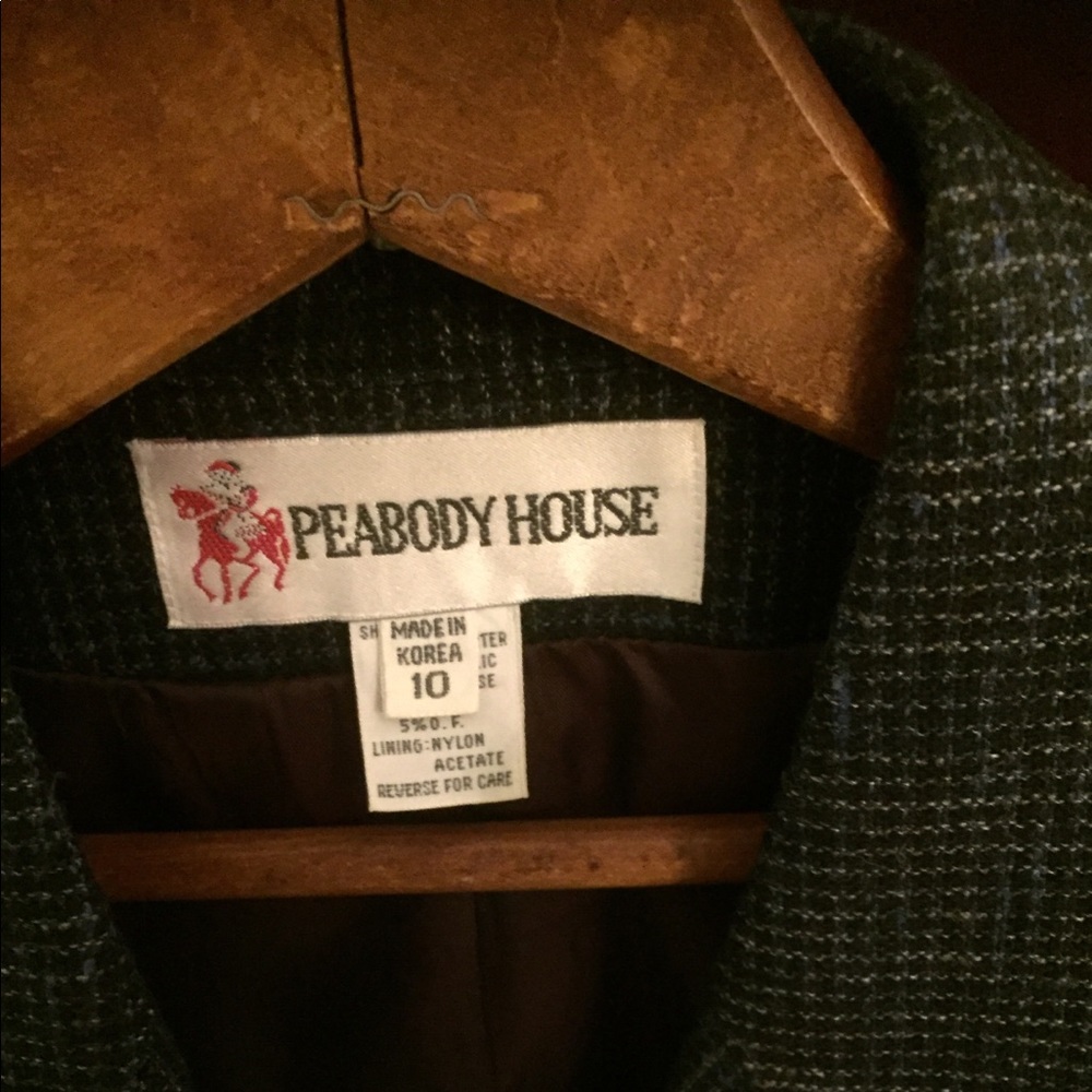 PEABODY HOUSE Women's Blazer woolBlend Plaid Blue